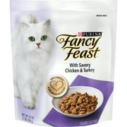 Purina Fancy Feast Dry Cat Food, Savory Chicken \u0026 Turkey, Contains Essential Vitamins \u0026 Minerals, Gourmet Cat Food for Adult Cats, 16 OZ Bag (Pack of 4)